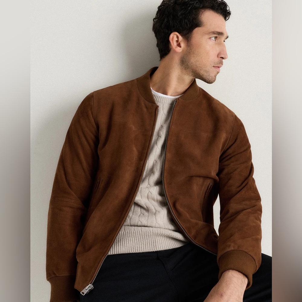 Quince Men‎ 100% Suede Bomber Jacket Dark Chestnut Brown
Outerwear L - Picture 8 of 13